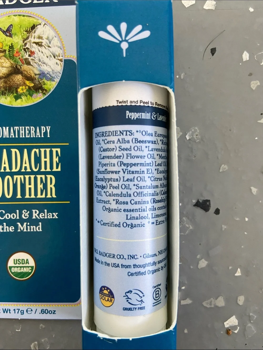 Badger Aromatherapy Headache Soother Roll-On - Blue
